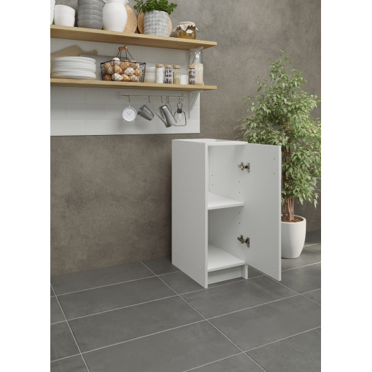 Kitchen Base Unit 300mm Storage Cabinet & Doors 30cm - White Matt With Worktop
