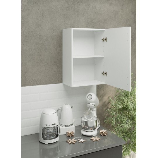 Kitchen Wall Unit 500mm Storage Cabinet With Door and Shelf 50cm - White Matt