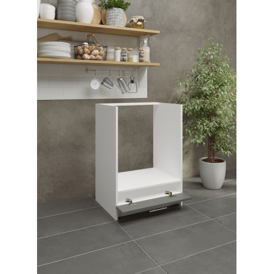 Kitchen Base Oven Unit 600mm Cabinet With Front 60cm - Grey Matt (No Worktop)