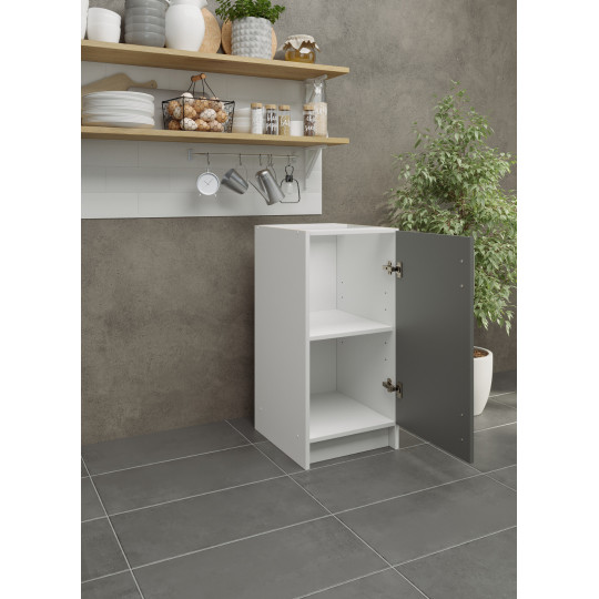 Kitchen Base Unit 400mm Storage Cabinet & Doors 40cm - Grey Matt (No Worktop)