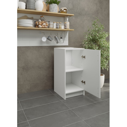 Kitchen Base Unit 400mm Storage Cabinet & Doors 40cm - White Matt (No Worktop)