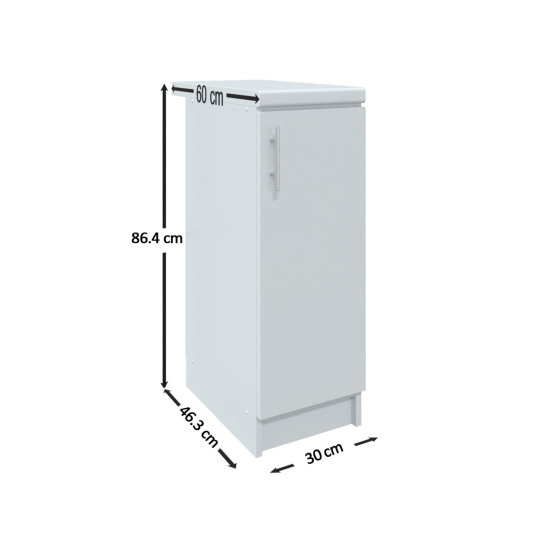 Kitchen Base Unit 300mm Storage Cabinet & Doors 30cm Dark Grey Matt With Worktop