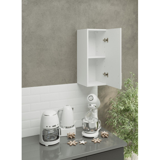 Kitchen Wall Unit 300mm Storage Cabinet With Door and Shelf 30cm - White Gloss