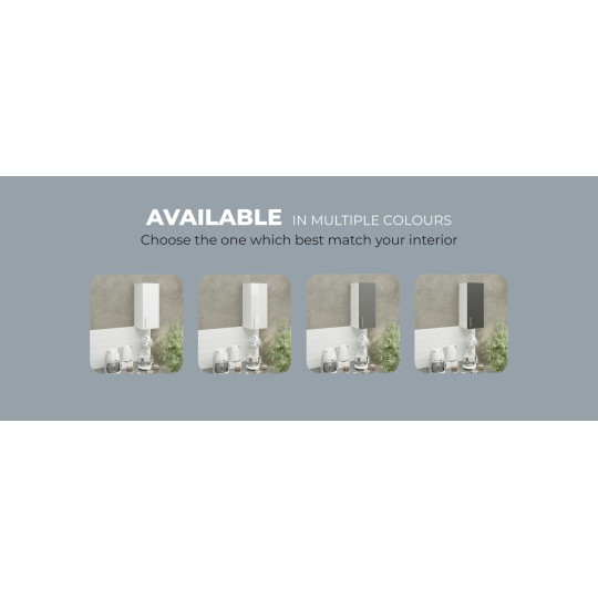 Kitchen Wall Unit 300mm Storage Cabinet With Door Shelf 30cm - Dark Grey Matt
