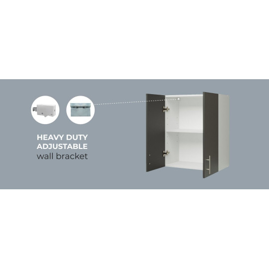 Kitchen Wall Unit 600mm Storage Cabinet With Doors and Shelf 60cm - White Matt