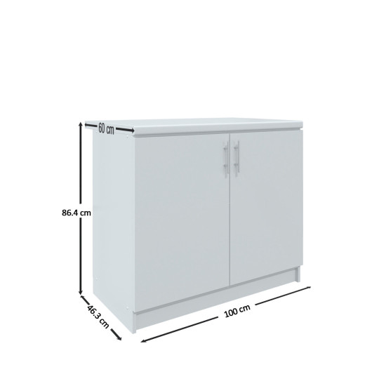 Kitchen Base Unit 1000mm Storage Cabinet Doors 100cm Dark Grey Matt With Worktop