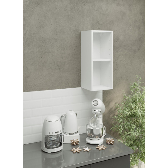 Kitchen Wall Unit Carcass 300mm Cabinet Without Doors 30cm - White Matt