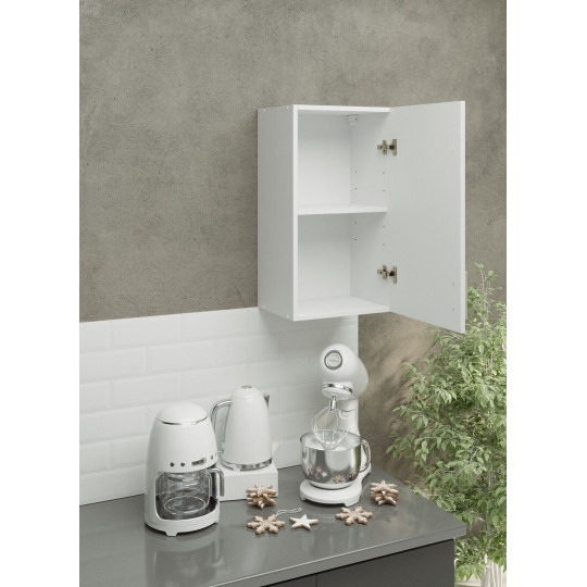 Kitchen Wall Unit 400mm Storage Cabinet With Door and Shelf 40cm - White Gloss