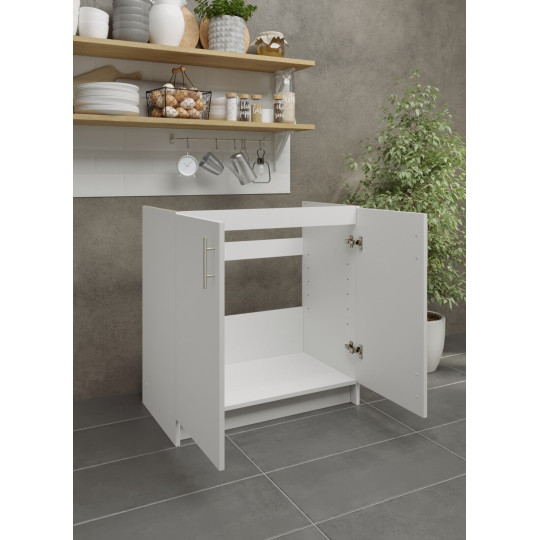 Kitchen Base Sink Unit 800mm Storage Cabinet With Doors 80cm - White Matt