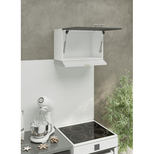 Kitchen Wall Bridging Unit 600mm Extractor Cooker Hood Cabinet - Dark Grey Matt