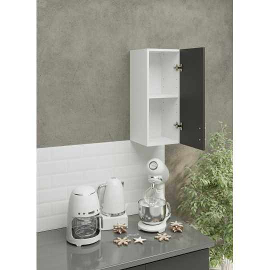 Kitchen Wall Unit 300mm Storage Cabinet With Door Shelf 30cm - Dark Grey Matt