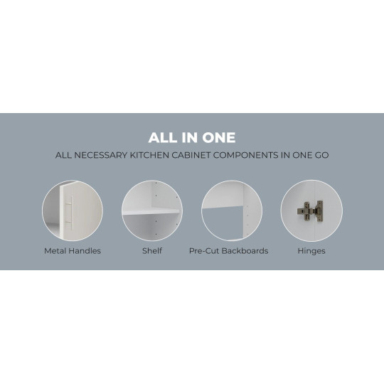 Kitchen Base Sink Unit 800mm Storage Cabinet With Doors 80cm - White Gloss