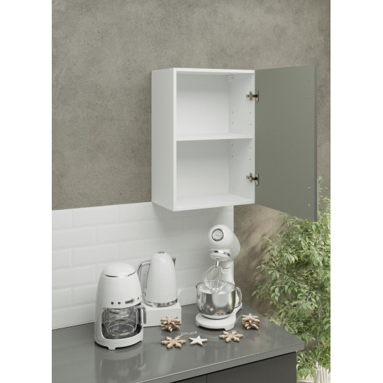 Kitchen Wall Unit 500mm Storage Cabinet With Door and Shelf 50cm - Grey Matt