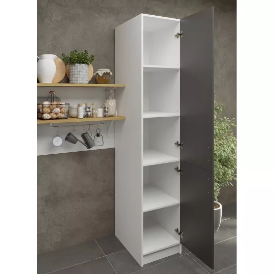 Kitchen Base Tall Ladder Unit 400mm With Doors 40cm - Dark Grey Matt