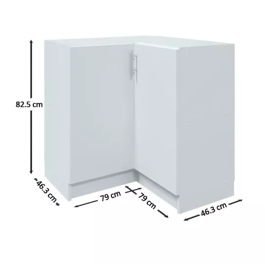 Kitchen Base Corner Unit 800mm Cabinet & Doors 80cm- Dark Grey Matt (No Worktop)